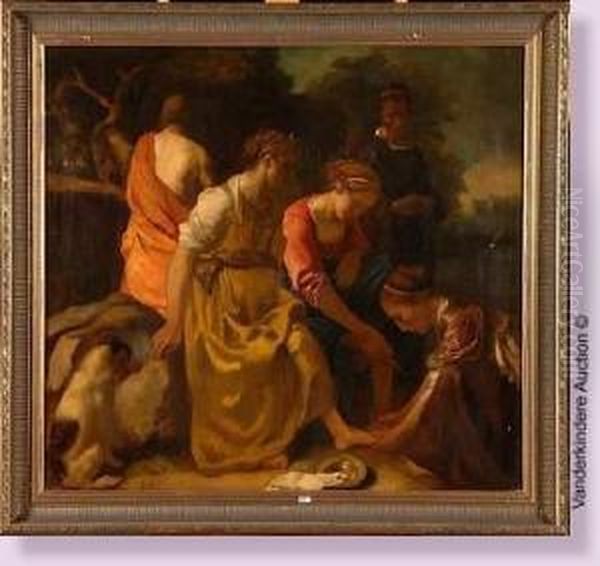 Le Lavemet Des Pieds Oil Painting by Ary Scheffer