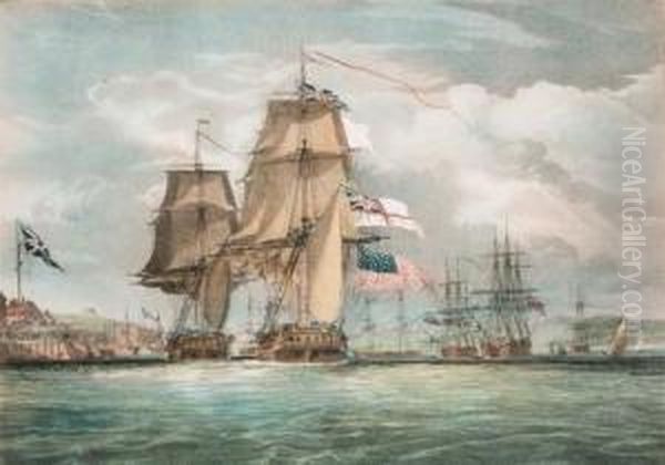 H.m.s. Shannon Commencing The 
Battle With The American Frigatechesapeake, 1st June 1813; The American 
Frigate Chesapeake Crippledand Thrown Into Utter Disorder By The First 
Broadsides Fired Fromh.m.s. Shannon; H.m.s. Shannon Carrying By Boarding
 T Oil Painting by John Christian Schetky