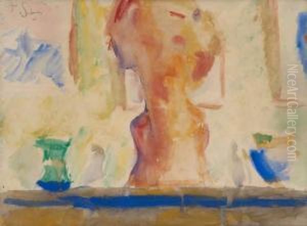 Untitled Oil Painting by Ferdinand Schirren