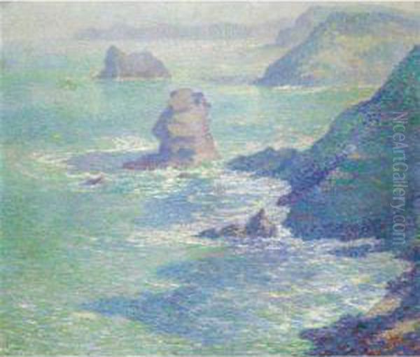 Property Of A Private Belgian Collector
 

 
 
 

 
 Les Falaises Oil Painting by Willy Schlobach