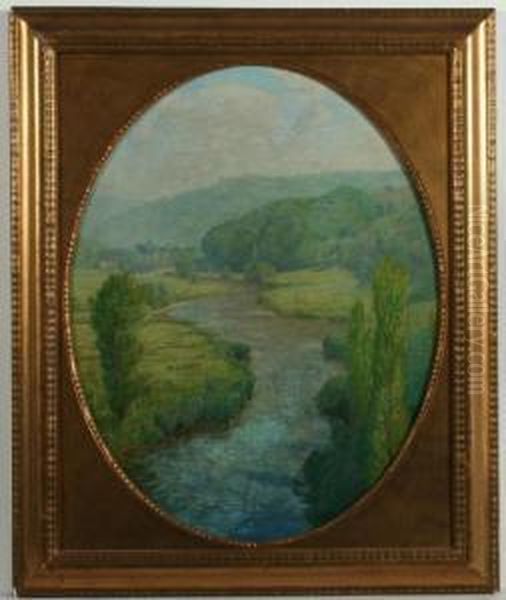 Daruber Oil Painting by Gustav Schonleber