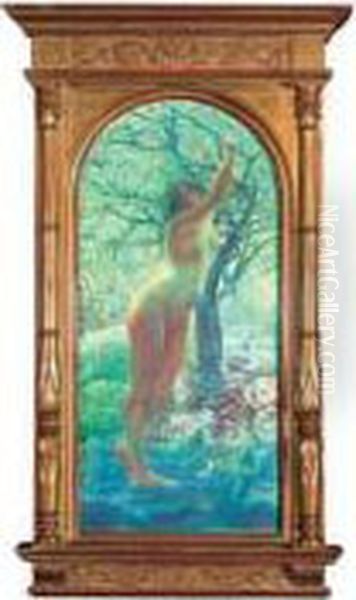 Femme A L'anneau, Dit Aussi Oil Painting by Carlos Schwabe