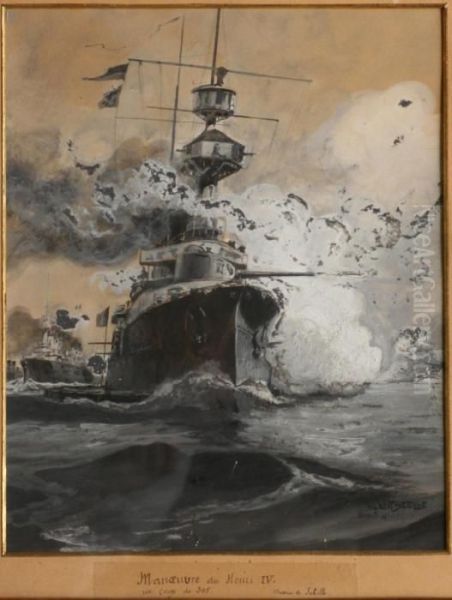 Manoeuvre Du Henri Iv Oil Painting by Albert Sebille