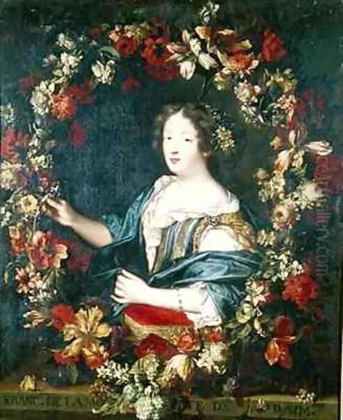 Francoise Angelique de la Mothe Houdancourt Duchess of Aumont Oil Painting by Justus van Egmont