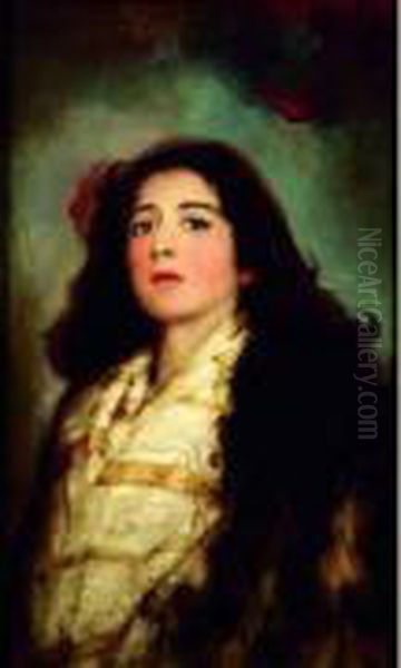 Portrait D'une Orientale (juive De Venise?). Oil Painting by Ernesto Serra