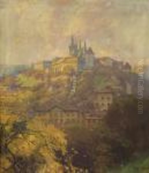 Prazsky Hrad Oil Painting by Jaroslav Setelik
