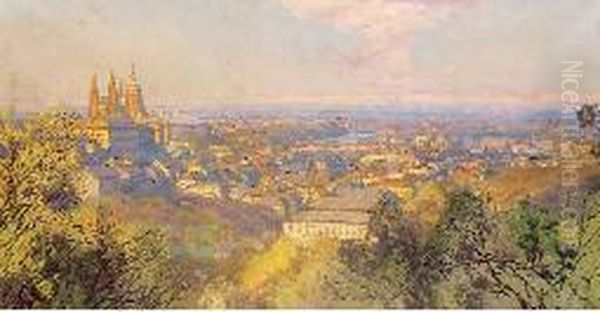 Vue De Prague Oil Painting by Jaroslav Setelik
