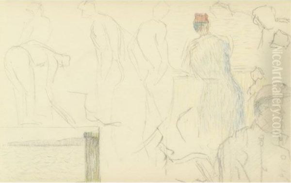Soldats, Rade De Brest Oil Painting by Georges Seurat