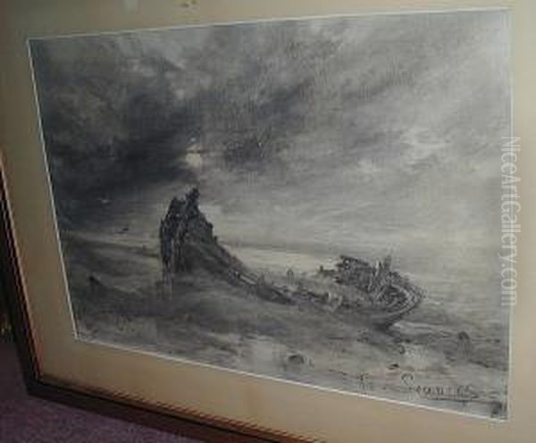 A Wreck In The Sands Oil Painting by George Sheffield