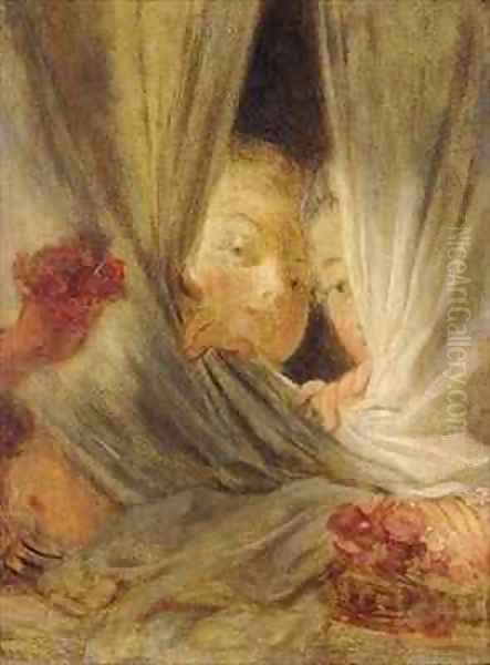 Curiosity Oil Painting by Jean-Honore Fragonard