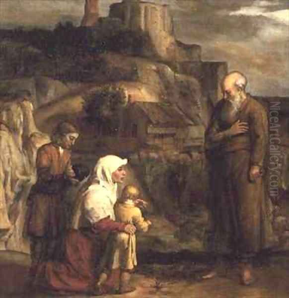 Elijah and the Widow of Zarephath Oil Painting by Barent Fabritius
