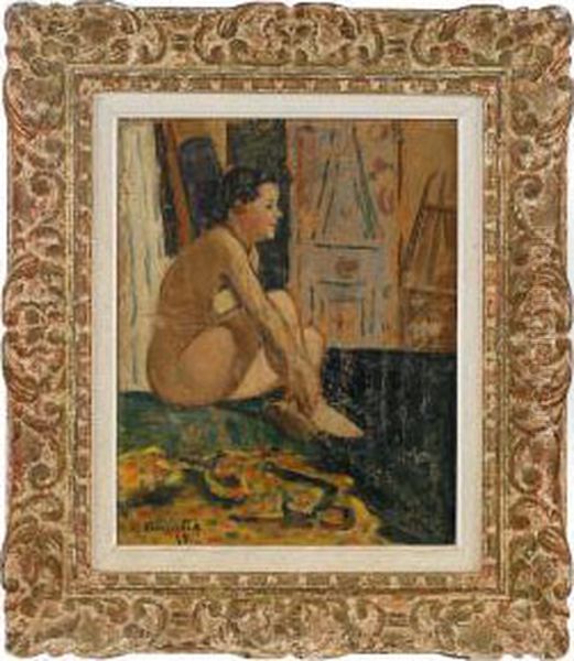 In The Studio Of The Artist Oil Painting by Nicolas Sinezouboff