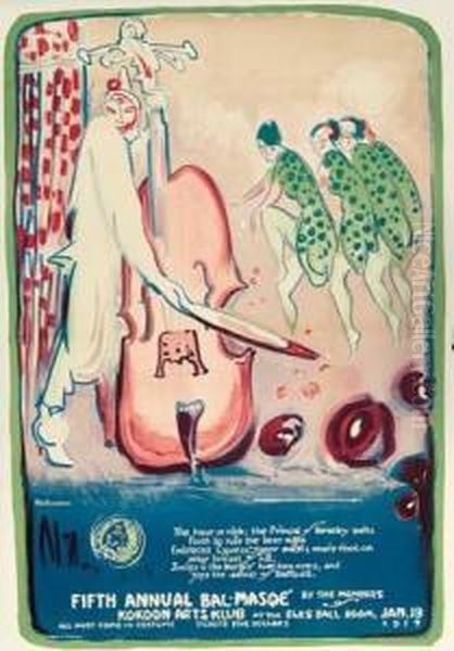 Bal-masqe. 1917. Oil Painting by William Sommer