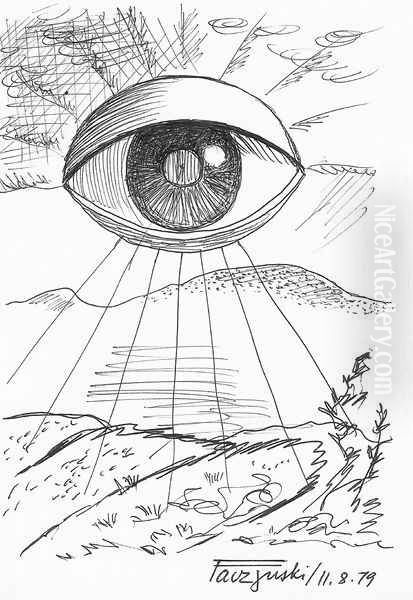 Eye Oil Painting by Jerzy Faczynski