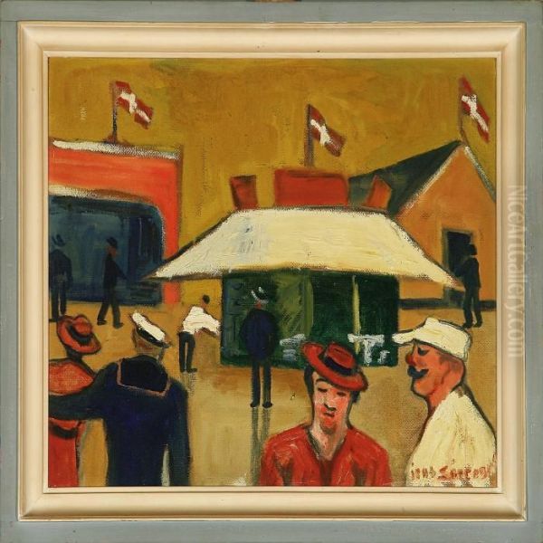 Two Compositions Oil Painting by Jens Sorensen