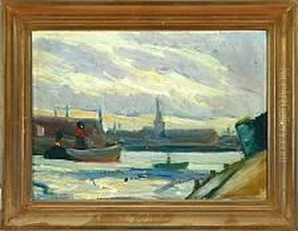The Harbour Of Copenhagen Oil Painting by Jens Sorensen