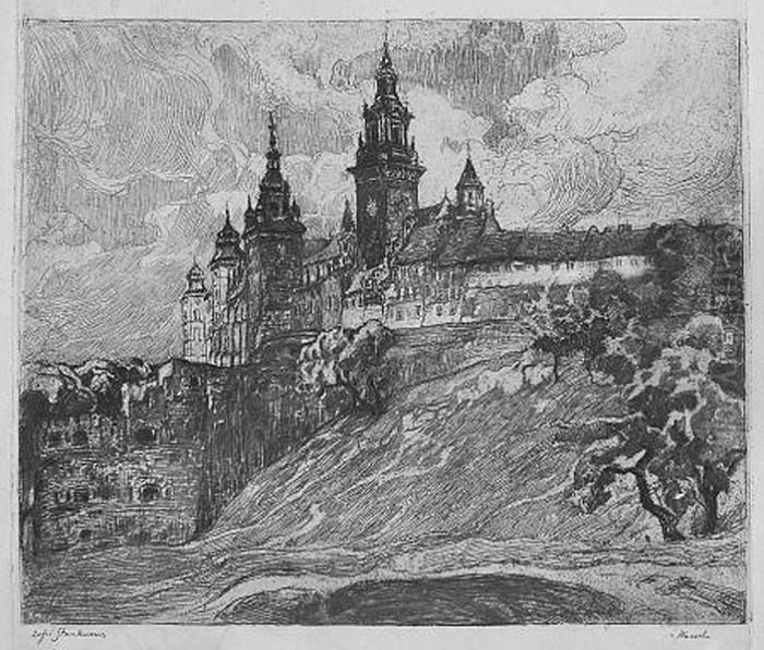 Wawel Oil Painting by Zofia Stankiewicz