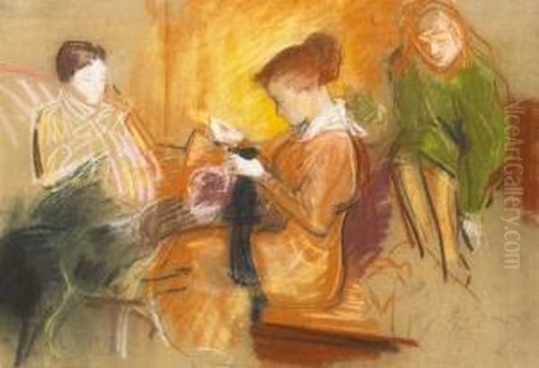 The Artist's Daughters At Lissan Hall Oil Painting by Robert Ponsonby Staples