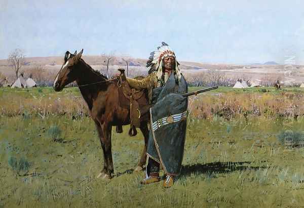 Chief Spotted Tail Oil Painting by Henry Farny