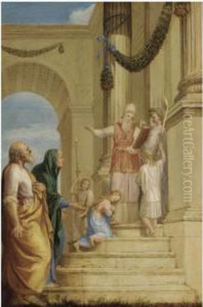 The Presentation Of The Virgin In The Temple Oil Painting by Jacques De Stella