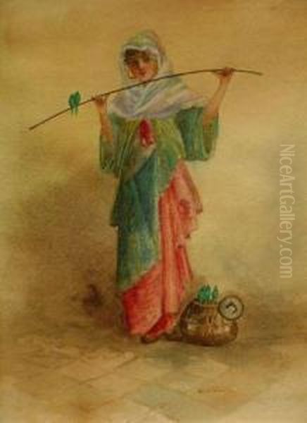 Bird Seller Oil Painting by Alfred Stevens