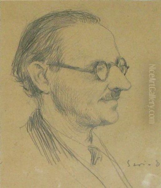 Portretul Ziaristului I. Bejan Oil Painting by Dumitrescu Stoica