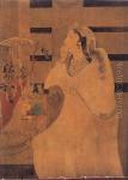 Asoka's Queen And The Bodhi Tree Oil Painting by Abanindranath Tagore