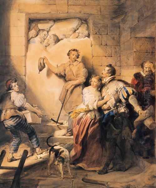 The Immured Oil Painting by Alexandre Evariste Fragonard