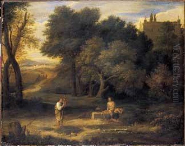 Paesaggio Con Figure Oil Painting by Carlo Antonio Tavella, Il Solfarola