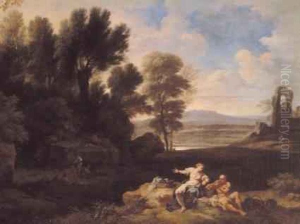 Paesaggio Con Figure Oil Painting by Carlo Antonio Tavella