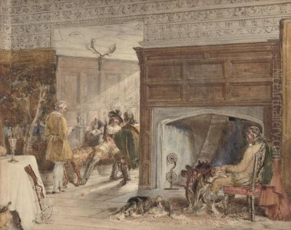 The Huntsman's Hearth Oil Painting by John Frederick Tayler