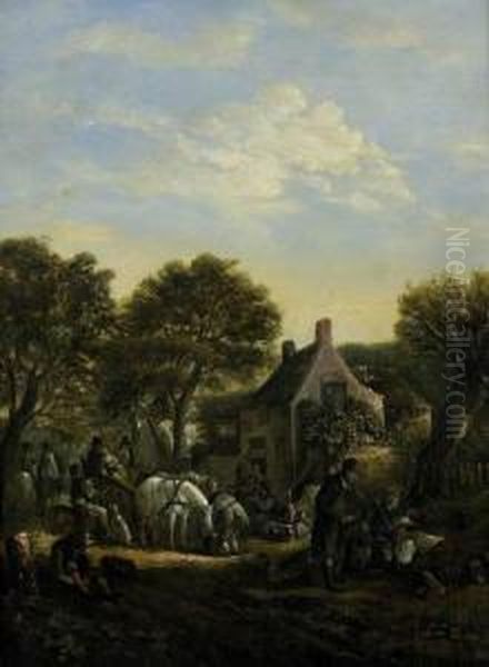 Vor Der Dorfschanke Oil Painting by David The Younger Teniers