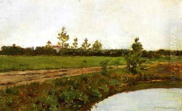 Ansa del Sile Oil Painting by Pietro Fragiacomo