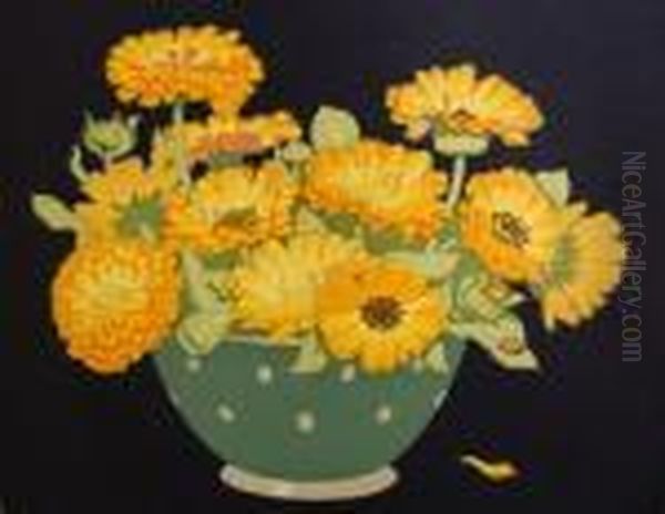 Marigolds Oil Painting by John Hall Thorpe