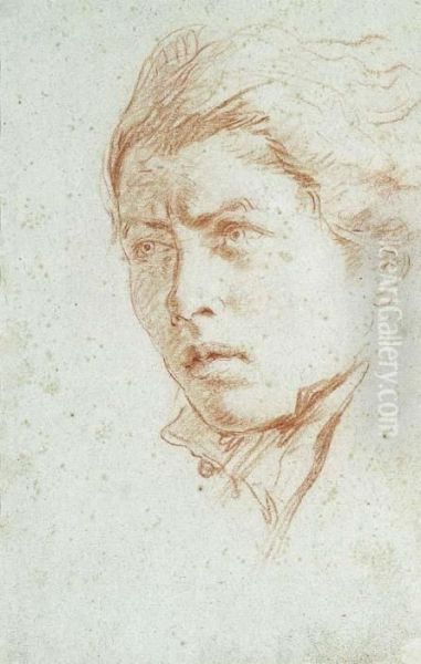 The Head Of Young Man Oil Painting by Lorenzo Tiepolo