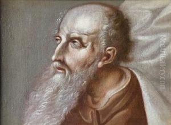 Head Of A Saint Oil Painting by Domenico Tintoretto