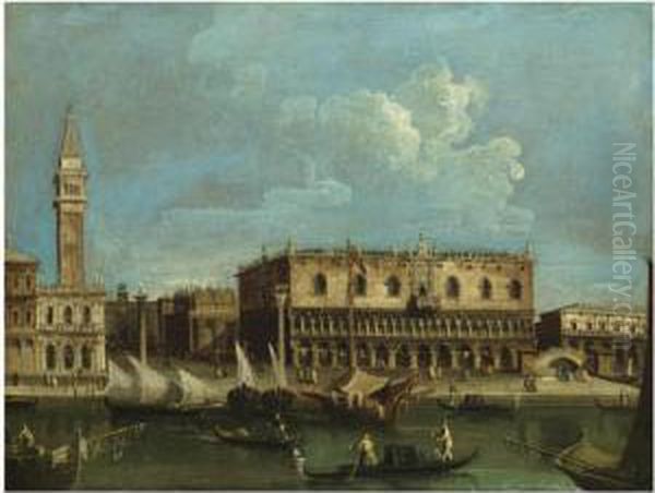 Venice, A View Of The Molo From 
The Bacino Di San Marco With Thedoge's Palace And The Piazzetta Oil Painting by Francesco Tironi