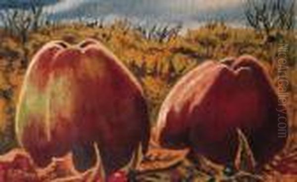 Appels In Herfst - Apples In Autumn Oil Painting by Charley Toorop