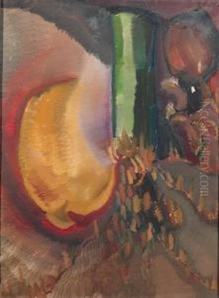 Stilleven (groene Vaas) - A Still Life With A Green Vase Oil Painting by Charley Toorop