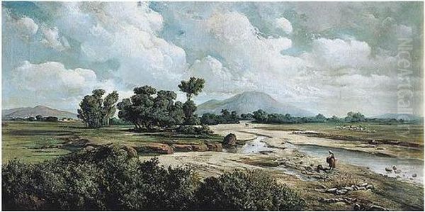 Paisaje Fluvial (river Landscape) Oil Painting by Francesc Torrescassana Sallares