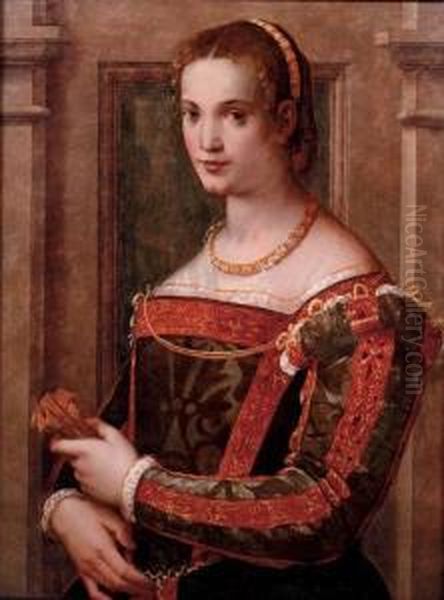 Portrait Of A Lady Oil Painting by Michele di Ridolfo del Ghirlandaio (see Tosini)