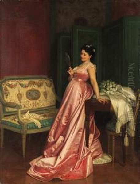 The Admiring Glance Oil Painting by Auguste Toulmouche
