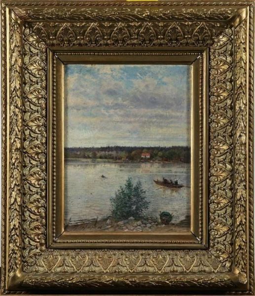 Landskap, Signerad O Daterad 88 Oil Painting by Hjalmar Trafvenfeldt