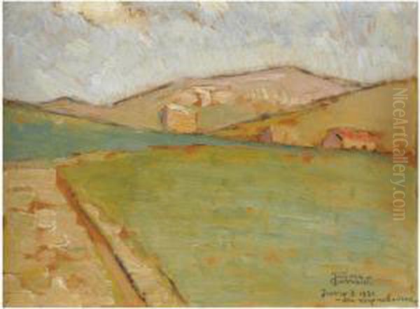 Tourkovounia Oil Painting by Theofrastos Triantafyllidis