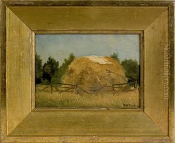Pair Of Oil On Board Country Landscapes Oil Painting by Newbold Hough Trotter