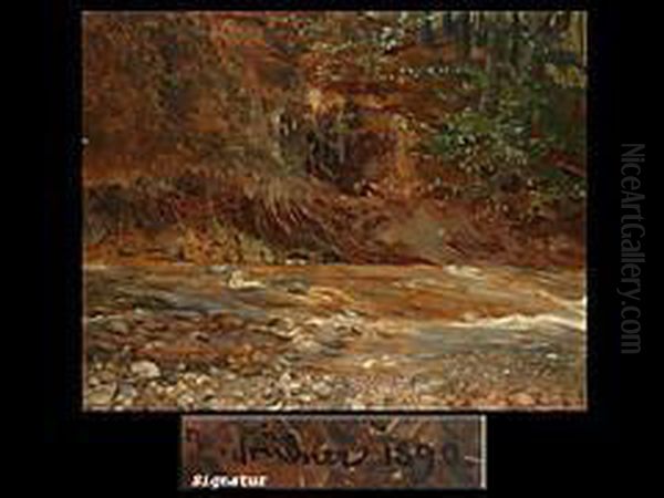 Gebirgsbach Bei Prien Oil Painting by Wilhelm Heinrich Trutbner