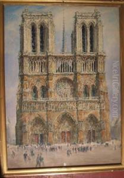 La Cathedrale Notre-dame De Paris Oil Painting by Fernand Fortune Truffaut