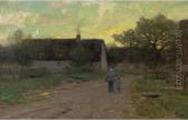 End Of The Day Oil Painting by Dwight William Tryon