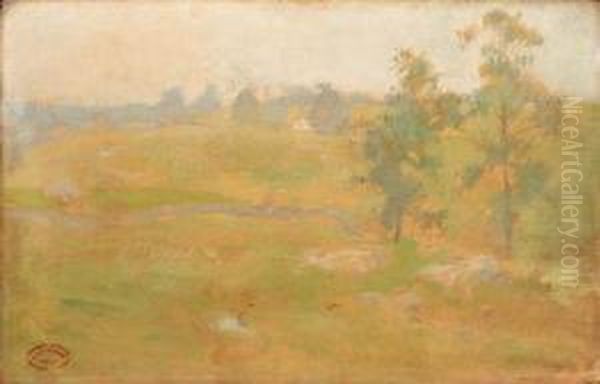Summer Landscape Oil Painting by John Henry Twachtman
