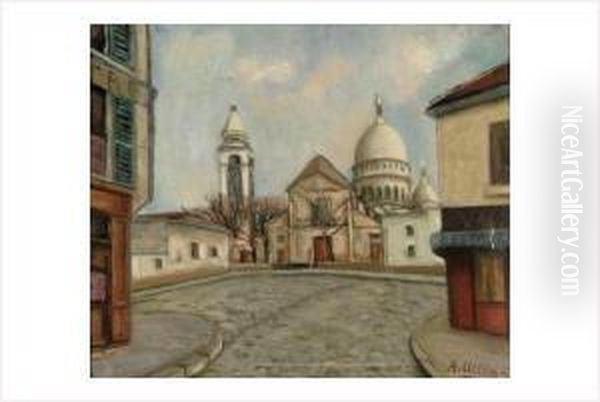 L'eglise Saint Pierre De Montmartre Oil Painting by Andre Utter